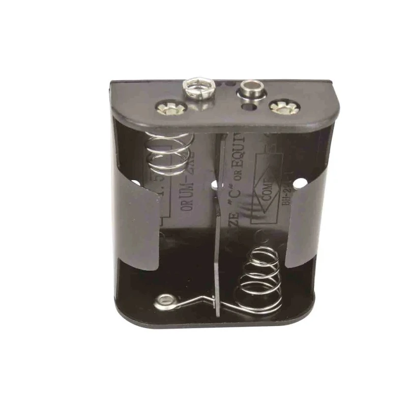 RS PRO C Size 2-Cell Snap-in Battery Holder with Spring Termination 62.6mm x 55.8mm x 23.5mm 185-4613
