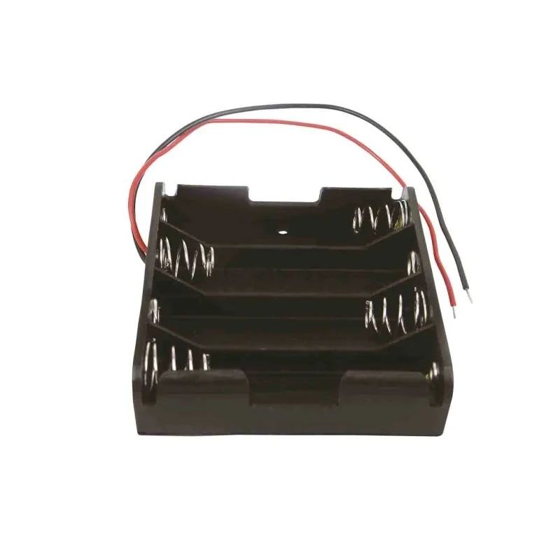 RS PRO AA Battery Holder Coil Spring Lead Wire Mount 4 Cells Polypropylene 63.1x58x16mm 185-4643