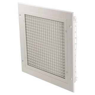 RS PRO White Aluminium Vent Grille, Eggcrate Slat, 300 mm x 300 mm, Flange Width 32 mm 185-4713