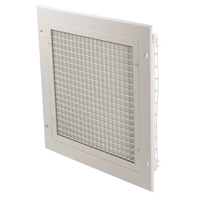 RS PRO White Aluminium Vent Grille, Eggcrate Slat, 300 mm x 300 mm, Flange Width 32 mm 185-4713