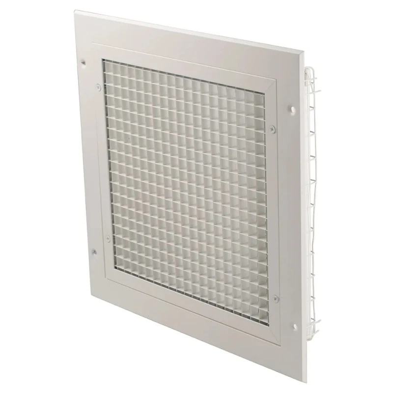RS PRO White Aluminium Vent Grille, Eggcrate Slat, 300 mm x 300 mm, Flange Width 32 mm 185-4713