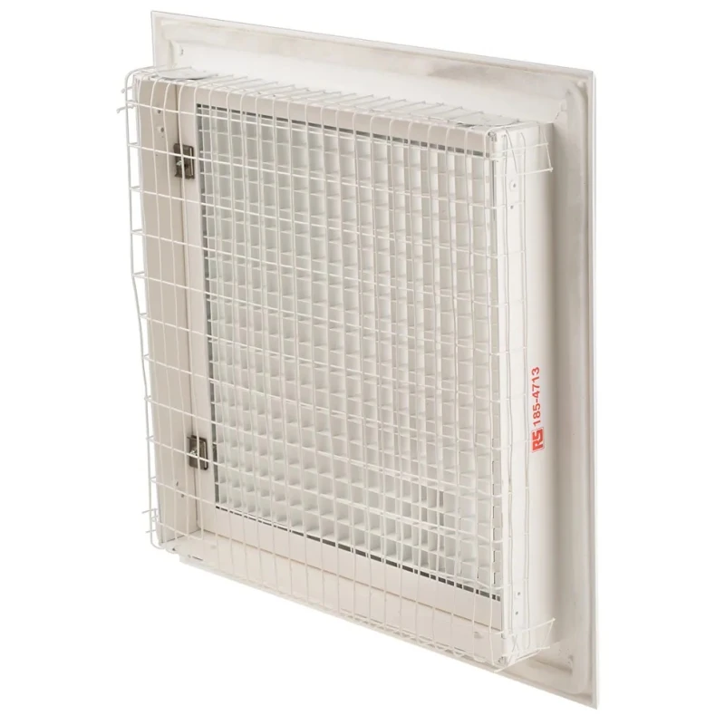 RS PRO White Aluminium Vent Grille, Eggcrate Slat, 300 mm x 300 mm, Flange Width 32 mm 185-4713