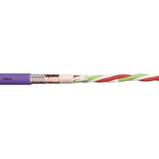 Igus chainflex CFBUS Screened Data Cable, 4 Cores 0.15mm² (26 AWG), Stranded Copper Conductors, Thermoplastic CFBUS.050