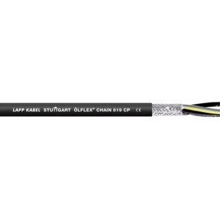 Lapp ÖLFLEX CHAIN 819 CP Control Cable 7 Cores 16 AWG 50 m Screened Stranded Black Polyurethane Sheath 1027934