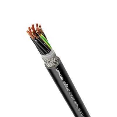 Lapp ÖLFLEX CHAIN 819 CP Screened Flexible Control Cable 12 Cores 16 AWG, 50 m, Black Polyurethane Sheath 1027935