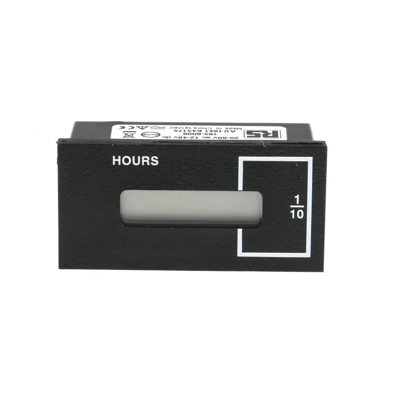 Curtis 700 Series 6 Digit LCD Panel Mount Hour Meter 60V AC Electrical Reset 185-6006