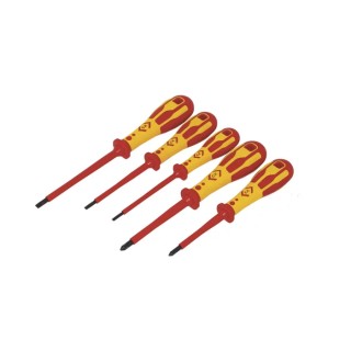 CK Insulated Pozidriv Screwdriver Set, 5-Piece, IEC 60900, Chrome Vanadium Steel, Germany T49183D