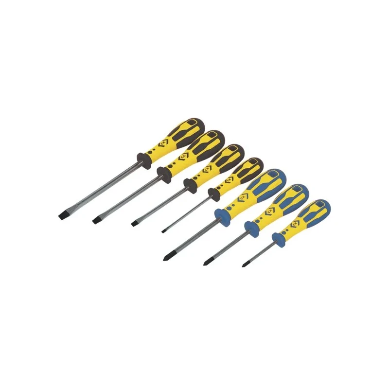 CK Pozidriv Standard Screwdriver Set, 7-Piece, Precision Chrome Vanadium Steel Blades T49163D