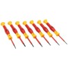 CK Slotted Precision Screwdriver Set, 7-Piece, VDE Compliant, Slotted Tips 1.5-3 mm, PH00/PH0 Phillips, Taiwan T4897
