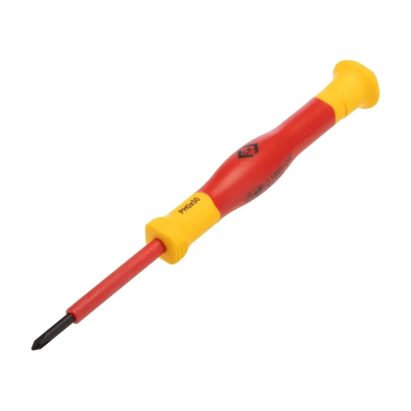 CK Slotted Precision Screwdriver Set, 7-Piece, VDE Compliant, Slotted Tips 1.5-3 mm, PH00/PH0 Phillips, Taiwan T4897