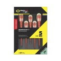 CK Insulated Pozidriv Screwdriver Set, 5-Piece, Slim Shaft, VDE Approved, German Made T49283PD