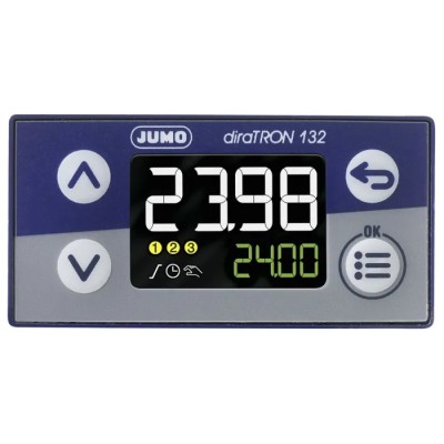 Jumo diraTRON Panel Mount PID Temperature Controller 2 Input 2 Output 1 Relay 240V AC 48mm Length 702110/8-0000-23/000