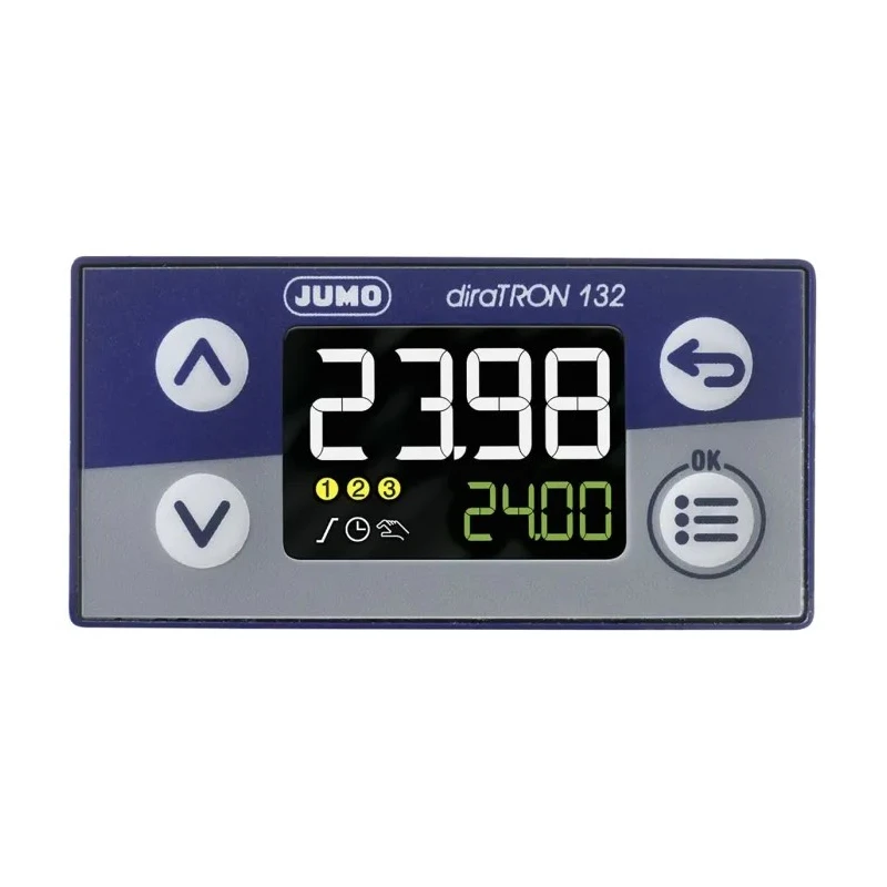 Jumo diraTRON Panel Mount PID Temperature Controller 2 Input 2 Output 1 Relay 240V AC 48mm Length 702110/8-0000-23/000