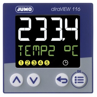 Jumo diraVIEW Panel Digital Indicator with 1 Input, 30V Supply, LCD Display, Panel Mount 701511/8-0000-23/000