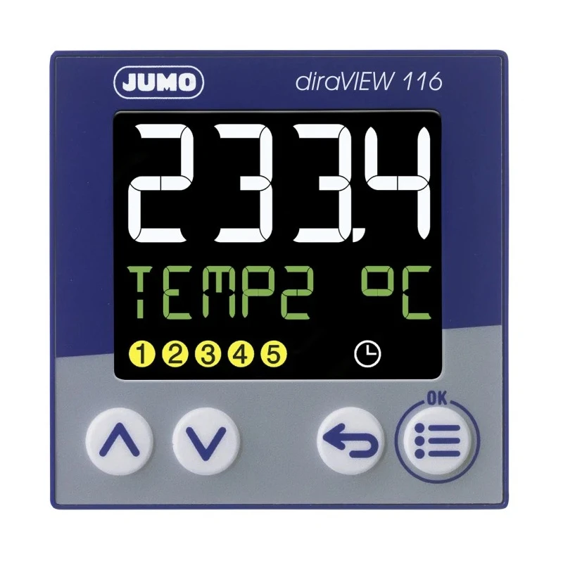 Jumo diraVIEW Panel Digital Indicator with 1 Input, 30V Supply, LCD Display, Panel Mount 701511/8-0000-23/000