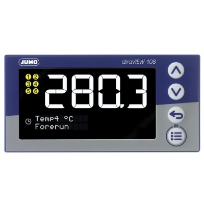Jumo diraVIEW DIN Rail Panel Digital Indicator 1 Input 240V 701513/8-0000-23/000