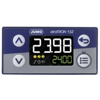 Jumo diraTRON Panel Mount PID Temperature Controller 2 Input, 1 Output Relay 240V ac 702110/8-0300-23/000