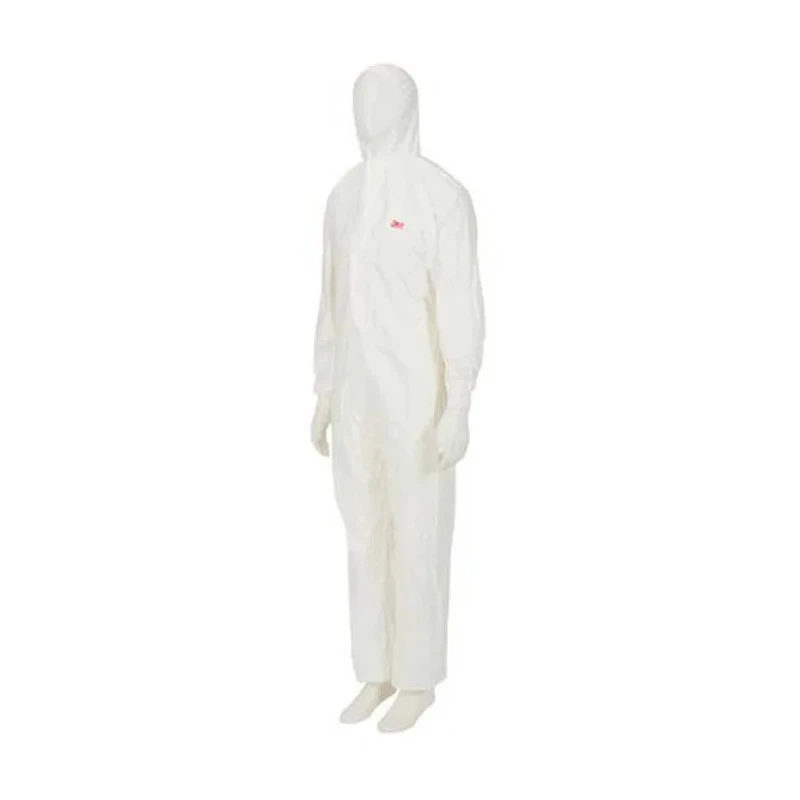 3M White Disposable Coverall SMS Laminate, Chest 108 to 115 cm, Length 1.87m, Hooded, Unisex 4540WXL