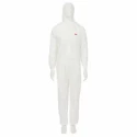3M White Disposable Coverall SMS Laminate, Chest 108 to 115 cm, Length 1.87m, Hooded, Unisex 4540WXL