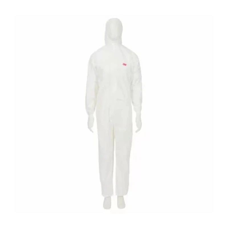 3M White Disposable Coverall SMS Laminate, Chest 108 to 115 cm, Length 1.87m, Hooded, Unisex 4540WXL