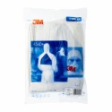 3M White Disposable Coverall SMS Laminate, Chest 108 to 115 cm, Length 1.87m, Hooded, Unisex 4540WXL