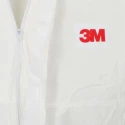 3M White Disposable Coverall SMS Laminate, Chest 108 to 115 cm, Length 1.87m, Hooded, Unisex 4540WXL