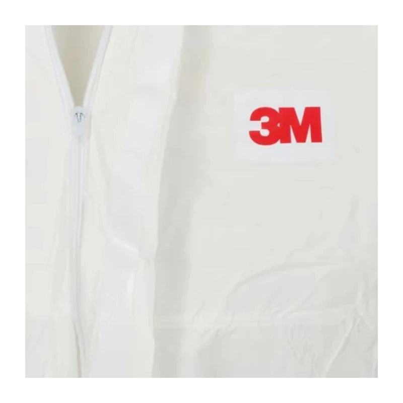 3M White Disposable Coverall SMS Laminate, Chest 108 to 115 cm, Length 1.87m, Hooded, Unisex 4540WXL