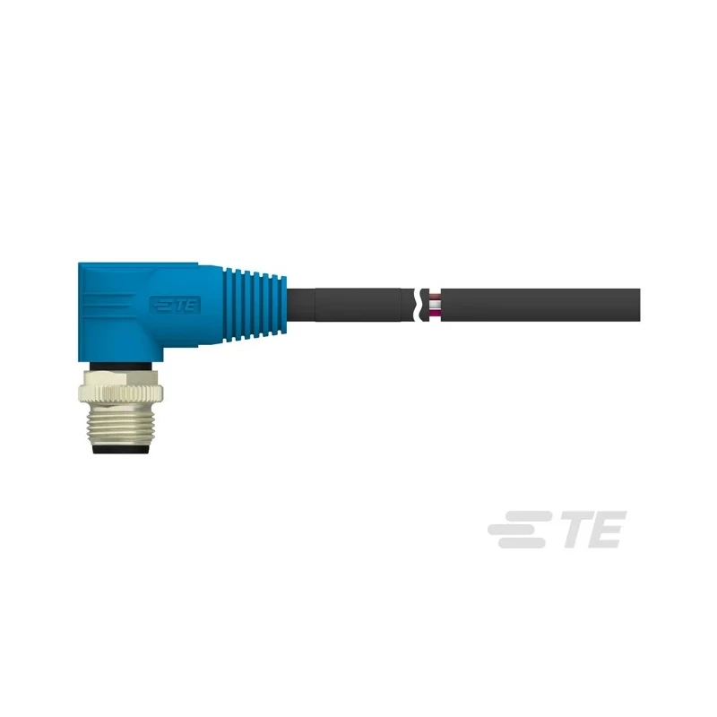 TE Connectivity Male 8 Way Right Angle to 8 Way Unterminated Sensor Actuator Cable 500 mm T4161210008-001