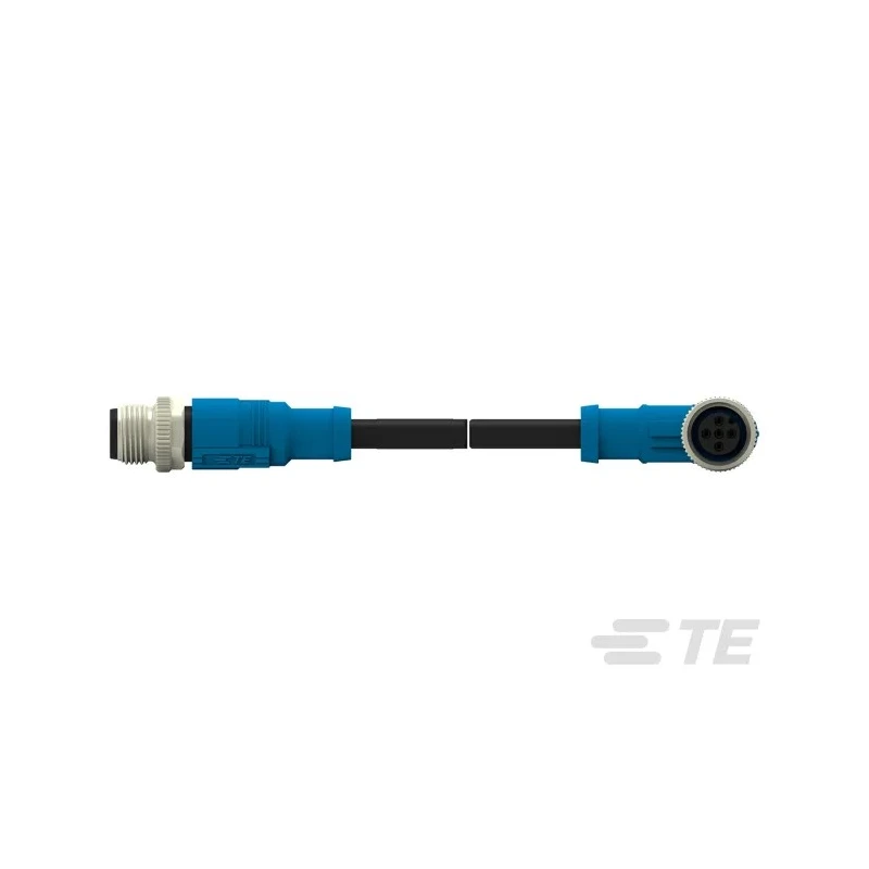 TE Connectivity Sensor Actuator Cable Male/Female 5 Way Right Angle to 5 Way Straight 500 mm T4162124005-001
