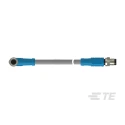 TE Connectivity Sensor Actuator Cable Male/Female 4 Way Right Angle to 4 Way Straight 30V PVC Grey Jacket T4062124004-001