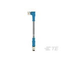 TE Connectivity Sensor Actuator Cable Male/Female 4 Way Right Angle to 4 Way Straight 30V PVC Grey Jacket T4062124004-001