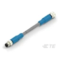TE Connectivity Male/Female 3 Way Straight to 3 Way Straight Sensor Actuator Cable 60V PVC Grey Jacket 500mm T4062123003-001