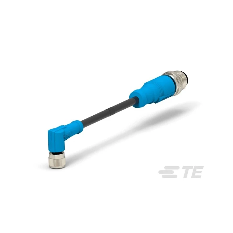TE Connectivity Sensor Actuator Cable Female 4 Way Right Angle to Male 4 Way Straight 500mm T4052415004-001