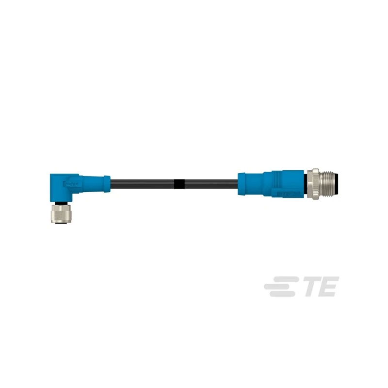 TE Connectivity Sensor Actuator Cable Female 4 Way Right Angle to Male 4 Way Straight 500mm T4052415004-001