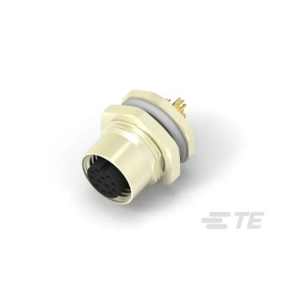 TE Connectivity Circular Connector 12 Contacts Rear Mount M12 Socket Female IP67 Nylon Housing T4131012121-000