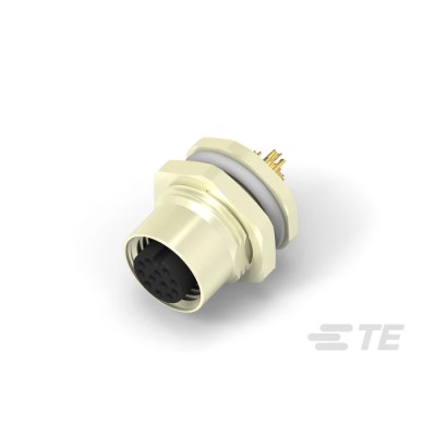 TE Connectivity Circular Connector 12 Contacts Rear Mount M12 Socket Female IP67 Nylon Housing T4131012121-000
