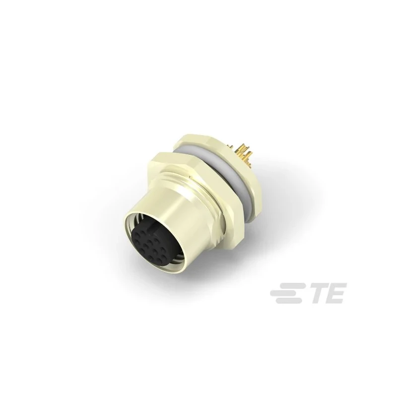 TE Connectivity Circular Connector 12 Contacts Rear Mount M12 Socket Female IP67 Nylon Housing T4131012121-000