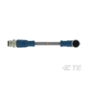 TE Connectivity Sensor Actuator Cable Male/Female 4 Way Right Angle to 4 Way Straight, Polyurethane Grey T4162124004-005