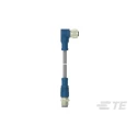 TE Connectivity Sensor Actuator Cable Male/Female 4 Way Right Angle to 4 Way Straight, Polyurethane Grey T4162124004-005