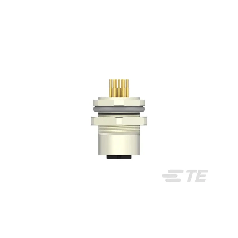 TE Connectivity Circular Connector 12 Contacts Rear Mount M12 Socket Female IP67 Nylon Housing T4141012121-000