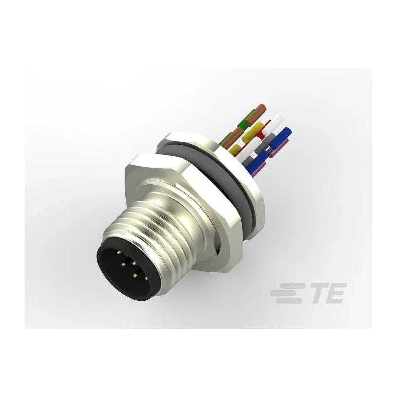 TE Connectivity Circular Connector M12 Plug Male, 8 Contacts, Wire Termination, IP67 Rating, 30V, 2A T4171020008-001