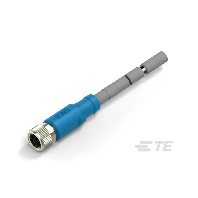 TE Connectivity Sensor Actuator Cable Female 4 Way M8 Straight to Unterminated Free End Polyurethane Jacket T4061320004-005
