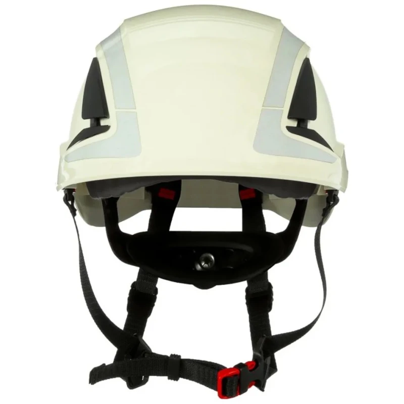 3M White Vented Adjustable Safety Helmet with Chin Strap ABS Material EN 12492 + EN 397 Standards X5001V-CE