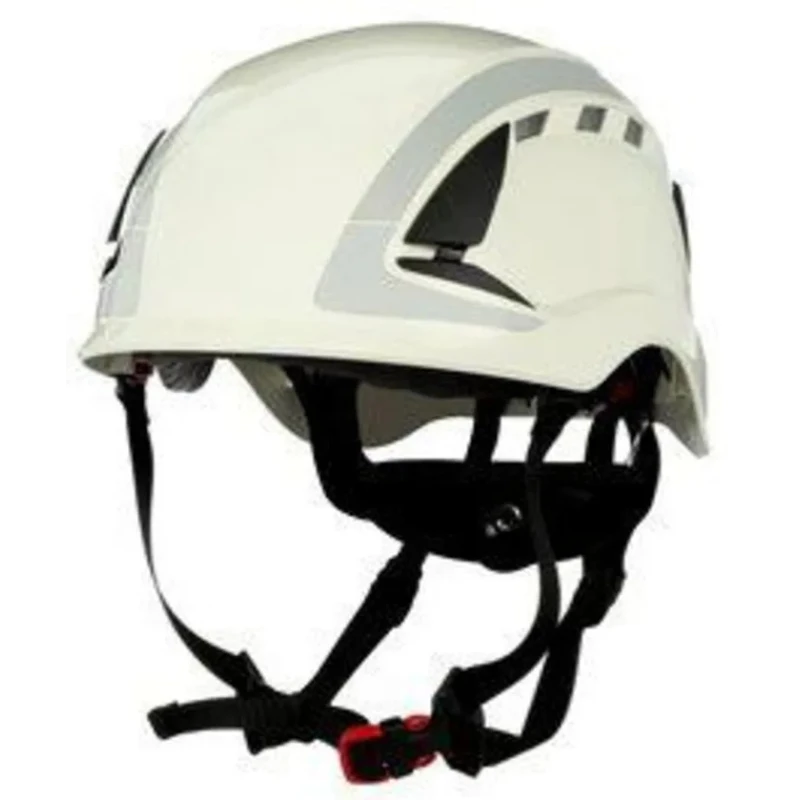 3M White Vented Adjustable Safety Helmet with Chin Strap ABS Material EN 12492 + EN 397 Standards X5001V-CE