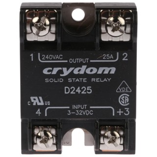 Crydom Solid State Relay Panel Mount 25A Load Current 280 Vrms Load Voltage 32V Control D2425