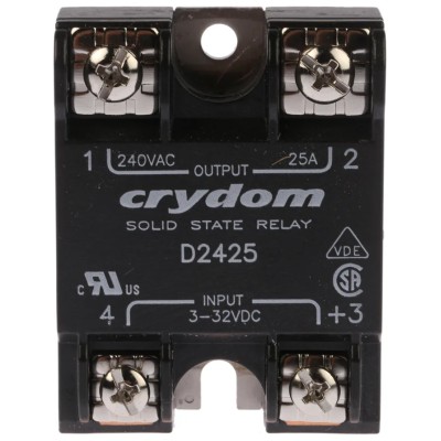 Crydom Solid State Relay Panel Mount 25A Load Current 280 Vrms Load Voltage 32V Control D2425