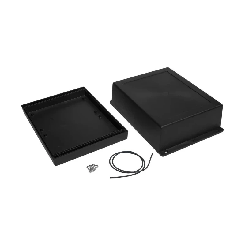 RS PRO Black Black Lid ABS General Purpose Enclosure IP65 IK07 72.3 mm x 198.1 mm x 144.7 mm 186-2250