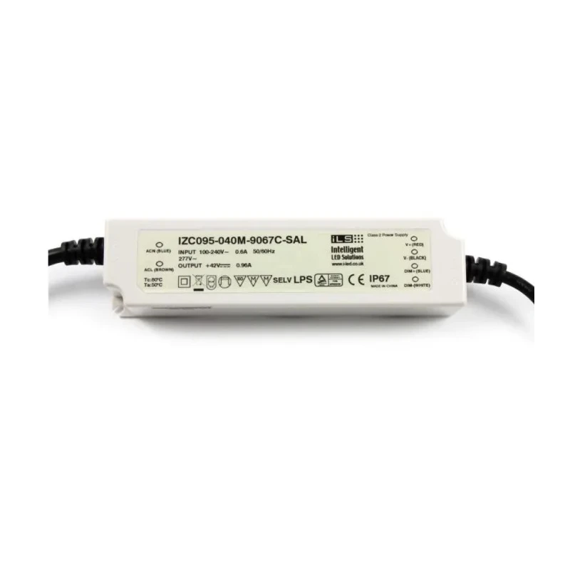 Intelligent LED Solutions IP67 1 Output LED Driver, 25.2V/42V, 40W, 950mA, 3 in 1 Dimming, Screw Mount 