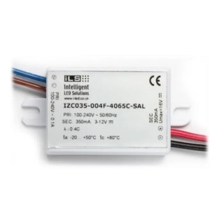 Intelligent LED Solutions IP65 1 Output Constant Current LED Driver 12V, 350mA, 4W AC-DC Enclosed Screw Mount 
