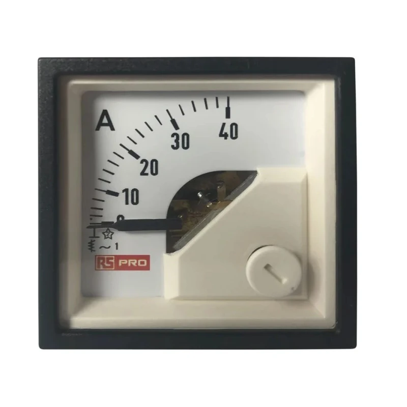 RS PRO Analogue Panel Ammeter 40 A AC, 1% Accuracy, Moving Iron, 45 mm x 45 mm RS-PRO-186-2416